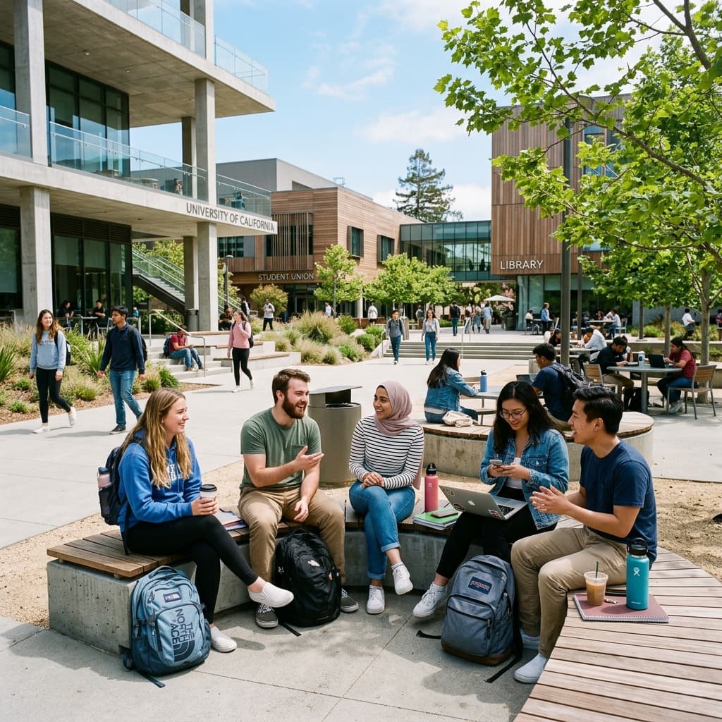 Students enjoying a lively outdoor campus gathering